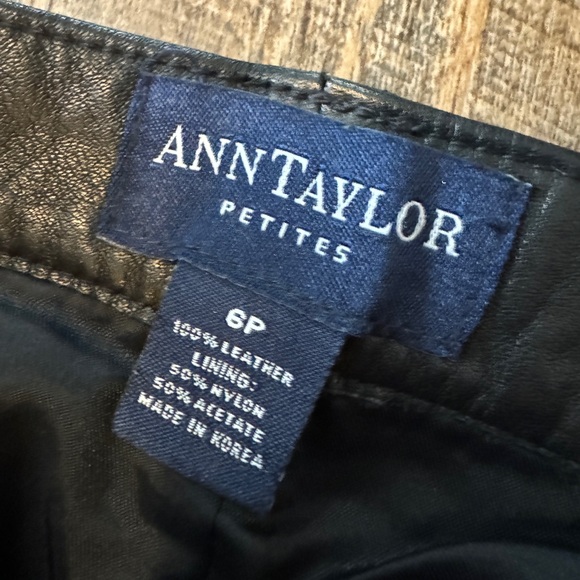 Vintage Ann Taylor, Genuine Black Leather pant, size 6 petite - Picture 8 of 14